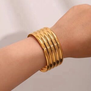 Waterproof Gold Culf Bangle Baracelet